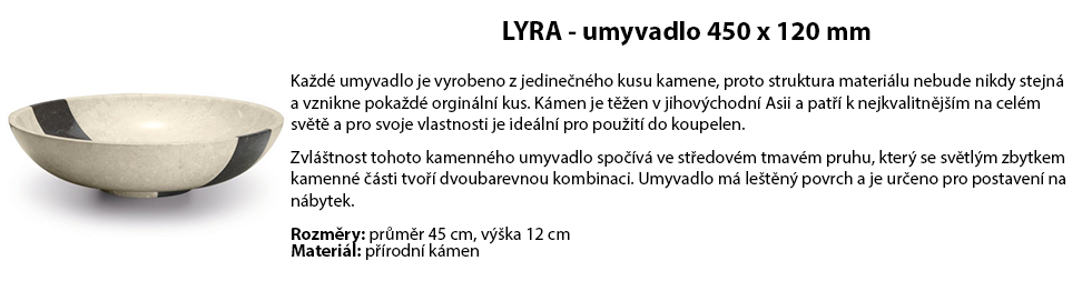 LYRA - umyvadlo 450 x 120 mm